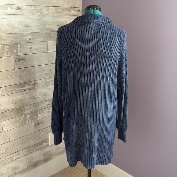AERIE 100% Cotton Blue Knit Cardigan - Picture 2 of 8